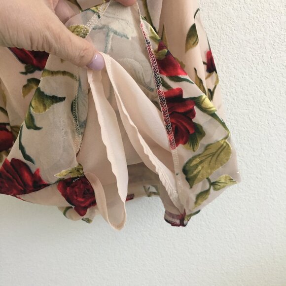 Nasty Gal Size 8 Rose Floral Devore Cowl Slip Mini Dress Party/Cocktail - Picture 7 of 15